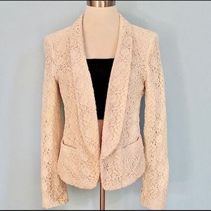 Ann Taylor LOFT Cream Crochet Blazer - Size 4